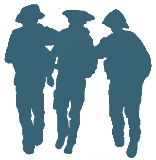 Silhouettes of soldiers